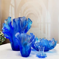 glass crystal color vase can be customized color logo crystal glass bakhoor burner flower vase