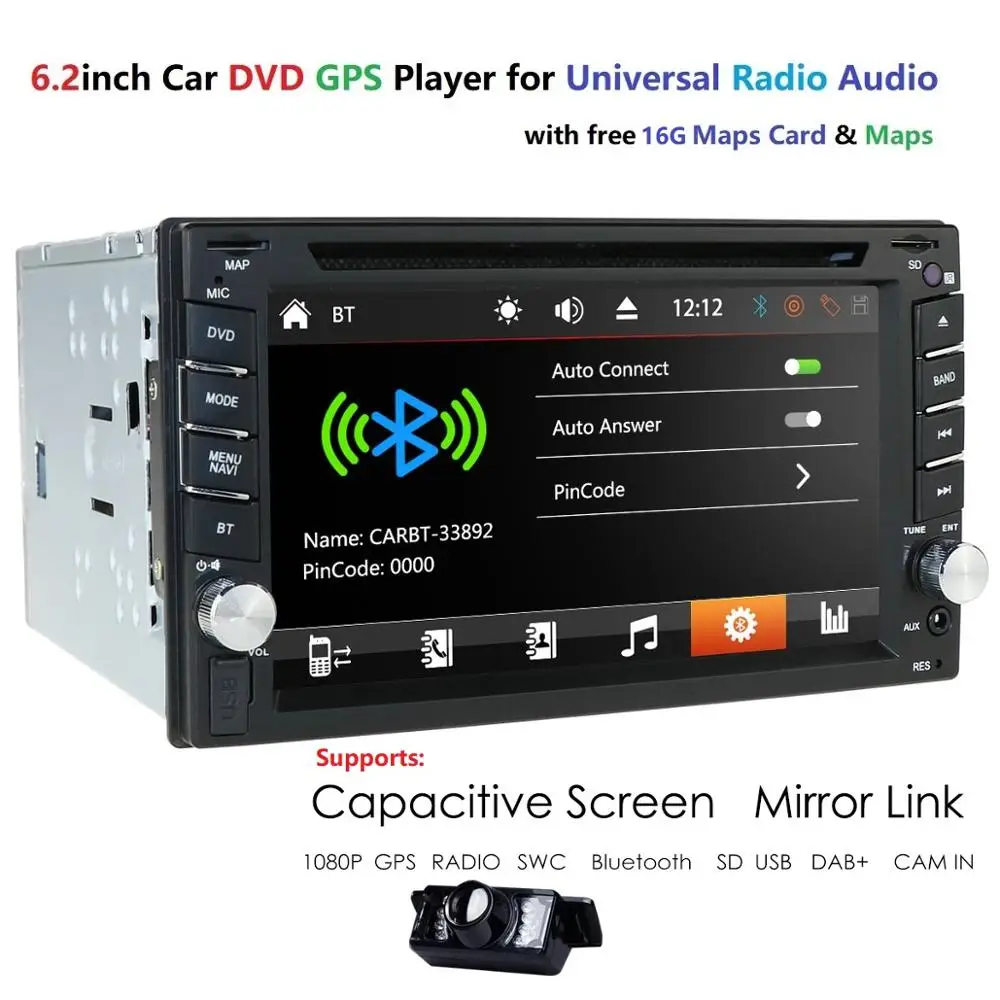 Hizpo 2 Din Автомобильный gps радиоприемник 6 дюйма для Nisson навигация аудио стерео