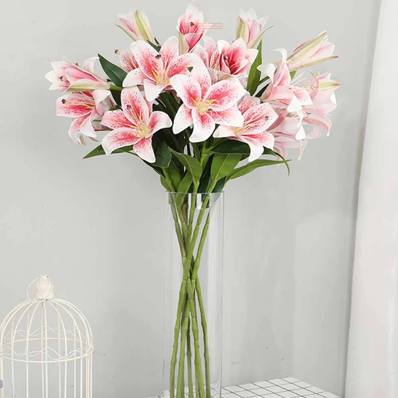 Искусственные лилии цветы ветки 1 шт. имитация цветка из латекса украшение для