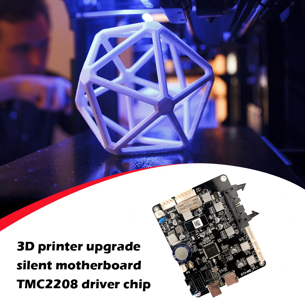 

Материнская плата для 3D-принтера, плата контроллера Ultra Mute TMC2208, обновленная плата чипа драйвера для принтера ET4X/ET4 Pro/ET5X, детали