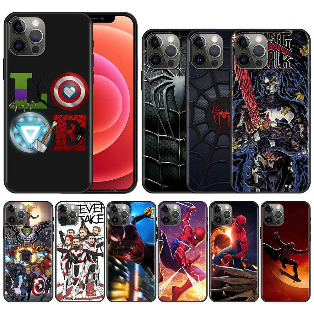 

Marvel Hero spider man Phone Case For Apple iPhone 11 13 12 Pro Max Mini X XS XR 6 6S 7 8 Plus 5 5S SE(2020) Coque