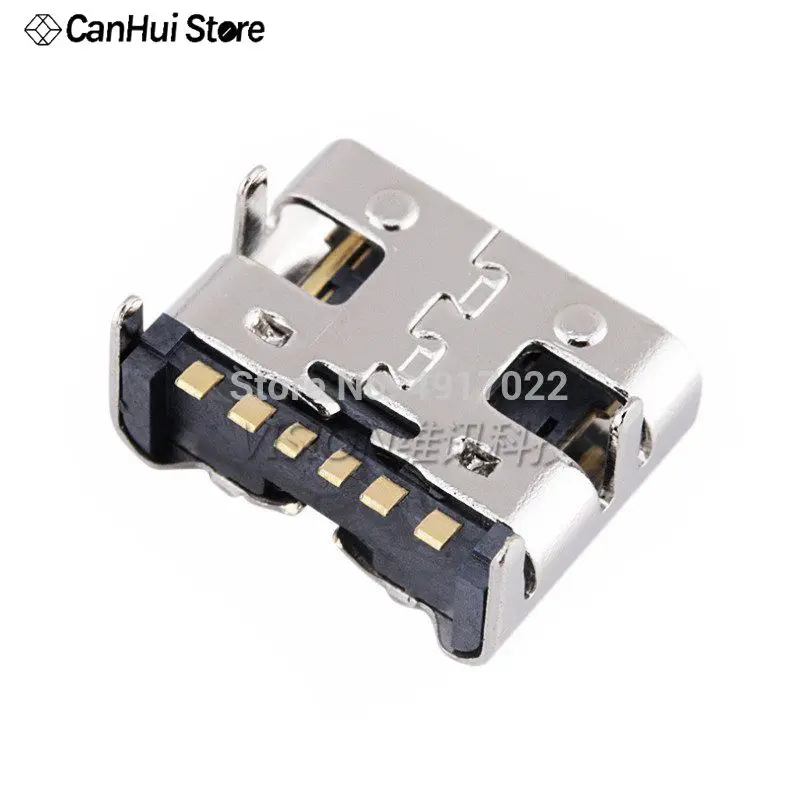 10 шт./лот разъем Micro USB 3 1 Type C 6 контактный DIP4 90 градусов Женский Разъем для