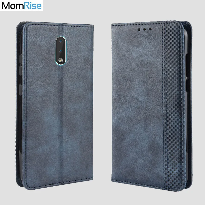 Роскошный тонкий кожаный флип чехол с магнитной застежкой в стиле ретро для Nokia 2 3