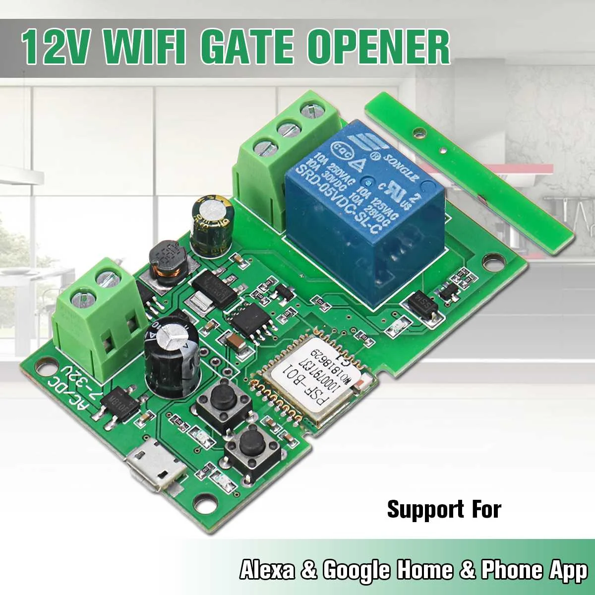 Новый беспроводной пульт дистанционного управления DC 12V ворот гаража с Alexa и Google
