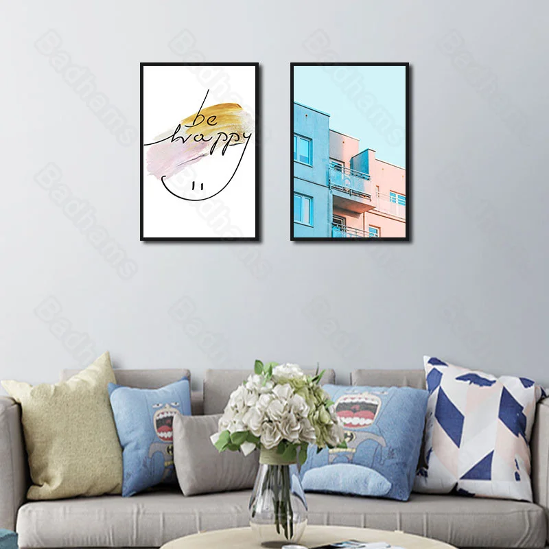 

Nordic Decoration Home Simple Triple Living Room Decoration Painting Mural Romantic Sofa Background Wall Hanging Painting