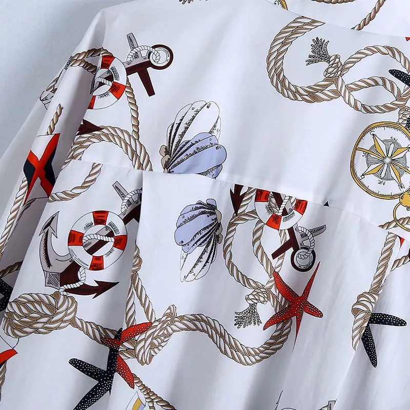 

Women Summer Casual Print Long Sleesee Casual Shirts Tops Single Breasted TurnDown Collar Vintege Blosas Blusas BB1159