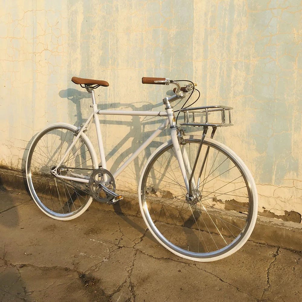 Vintage Fixie Bike Lady Commuter Frame 52cm 48cm inlcude basket Single Speed Bicycle women bicycle | Спорт и развлечения