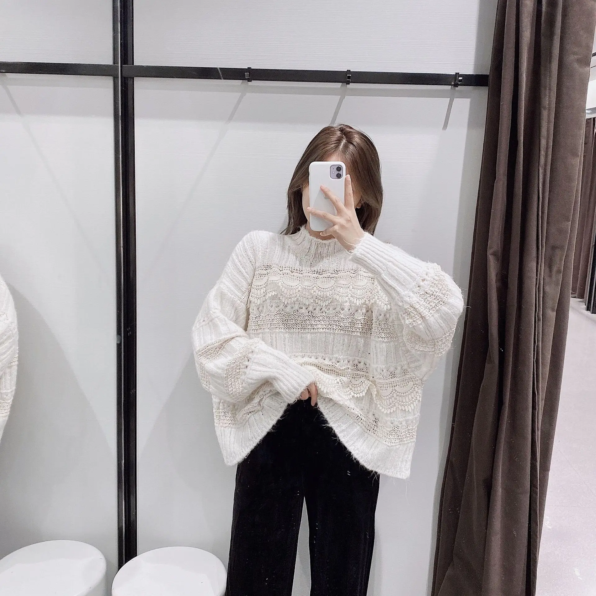 Новинка 2019 женский осенний и зимний пуловер с высоким воротником свитер длинным