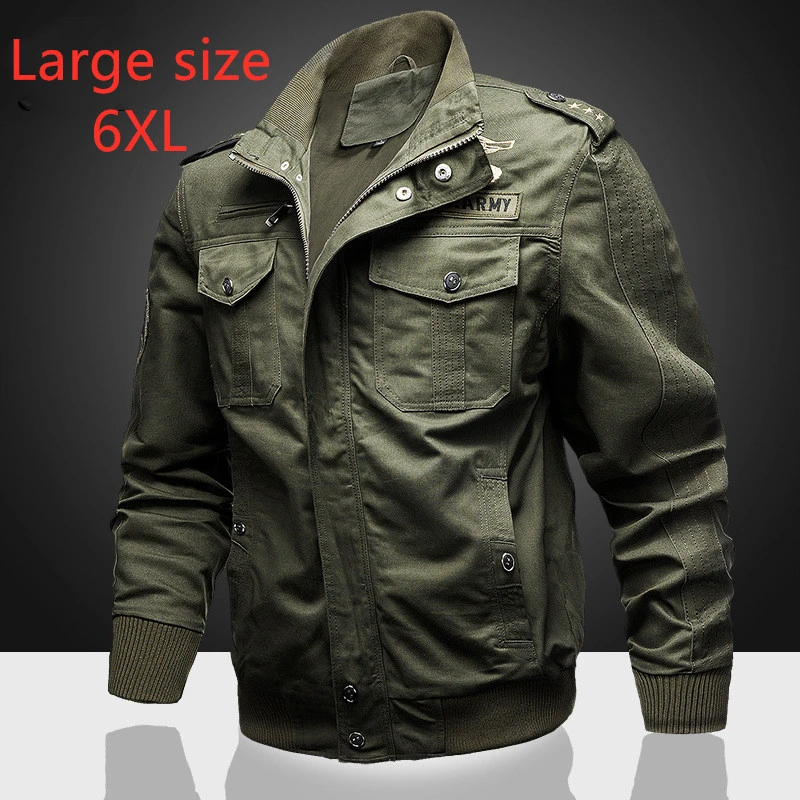 

Spring Autumn Outdoors Camping Hunting Hiking Travel Flight Jacket Men's Wear Man Solid Color Cotton Loose Military Coat Male