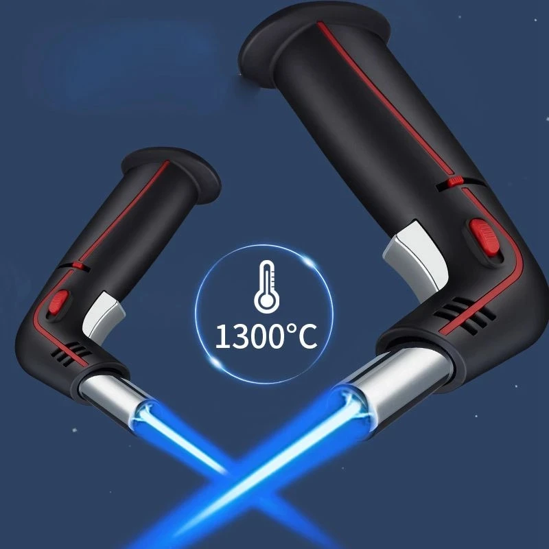 large capacity windproof bbq kitchen gas lighter jet torch butane cigar cigarette lighter metal jewelry welding lighter gadgets free global shipping