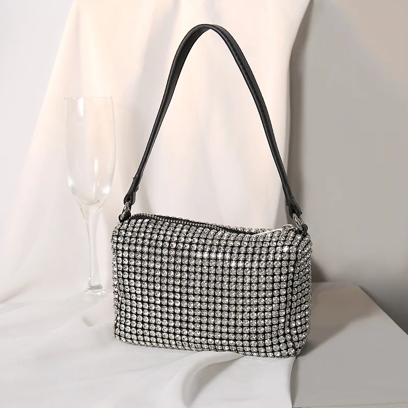 

Ladies Handbags New Soft Pillow Small Shoulder Bag Bling Diamonds Evening Clutch Bag Ladies Dinner Clutch Purse Handbag