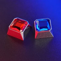 1pc heavy shell gemstone keycap for mechanical keyboard with mx switch personalized gift zinc alloy glass cutting keycaps