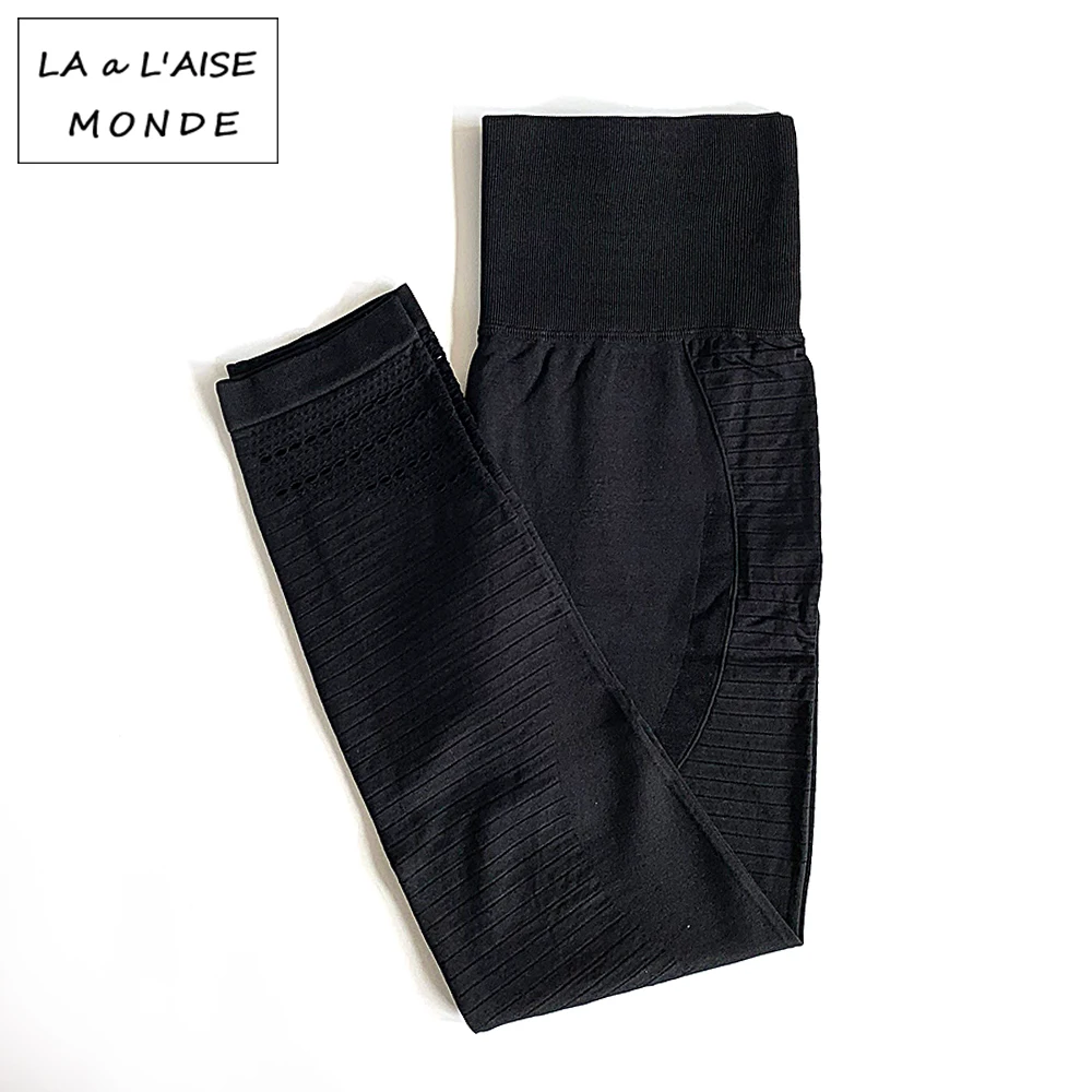 Seamless High Waist Yoga Leggings Tights Women Workout Mesh Breathable Fitness Training Pants Female Fitness Running Pants