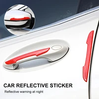 4pcs universal car door edge guard reflective anti collision protection strips rearview mirror door handlebar bumper protector