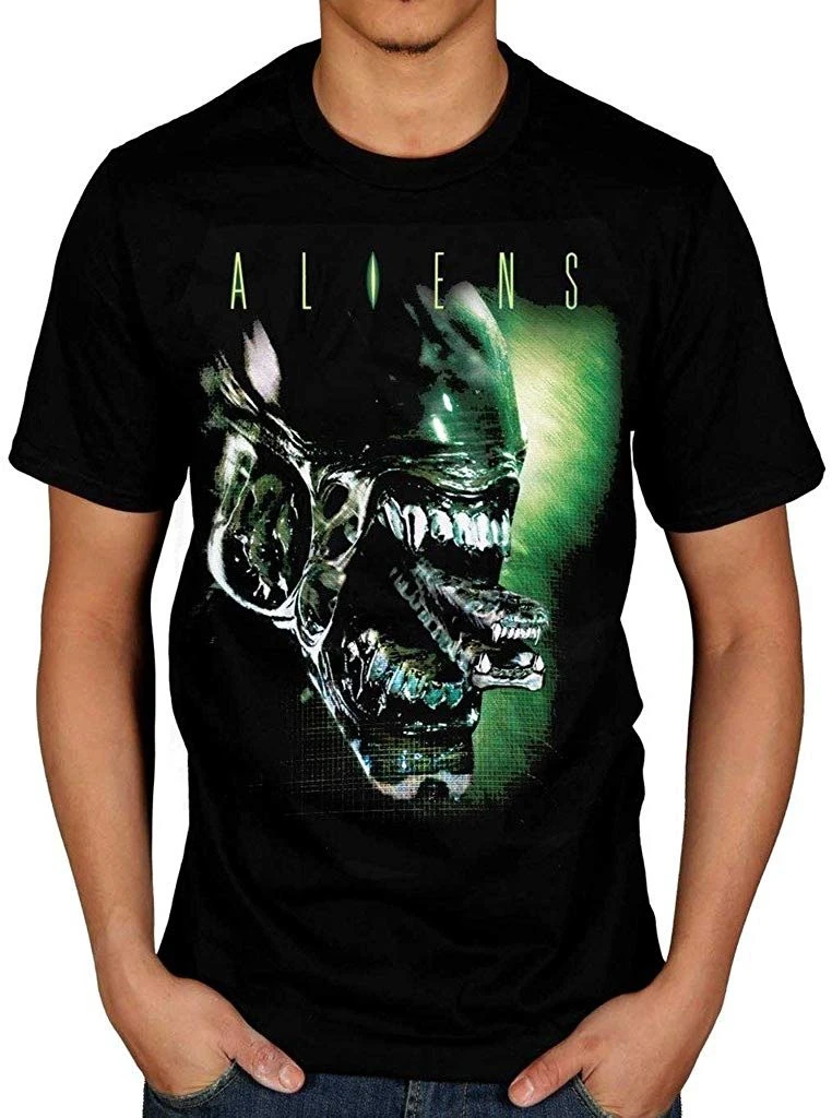 Для мужчин официальный иностранцев футболка с головой инопланетянина женщин