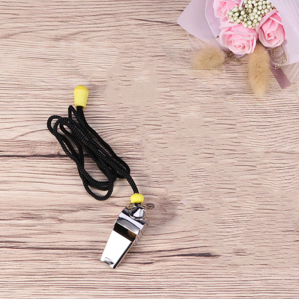 

4pcs Stainless Steel Whistles Metal Referee Whistle with Lanyard for Football Officials (Silver)
