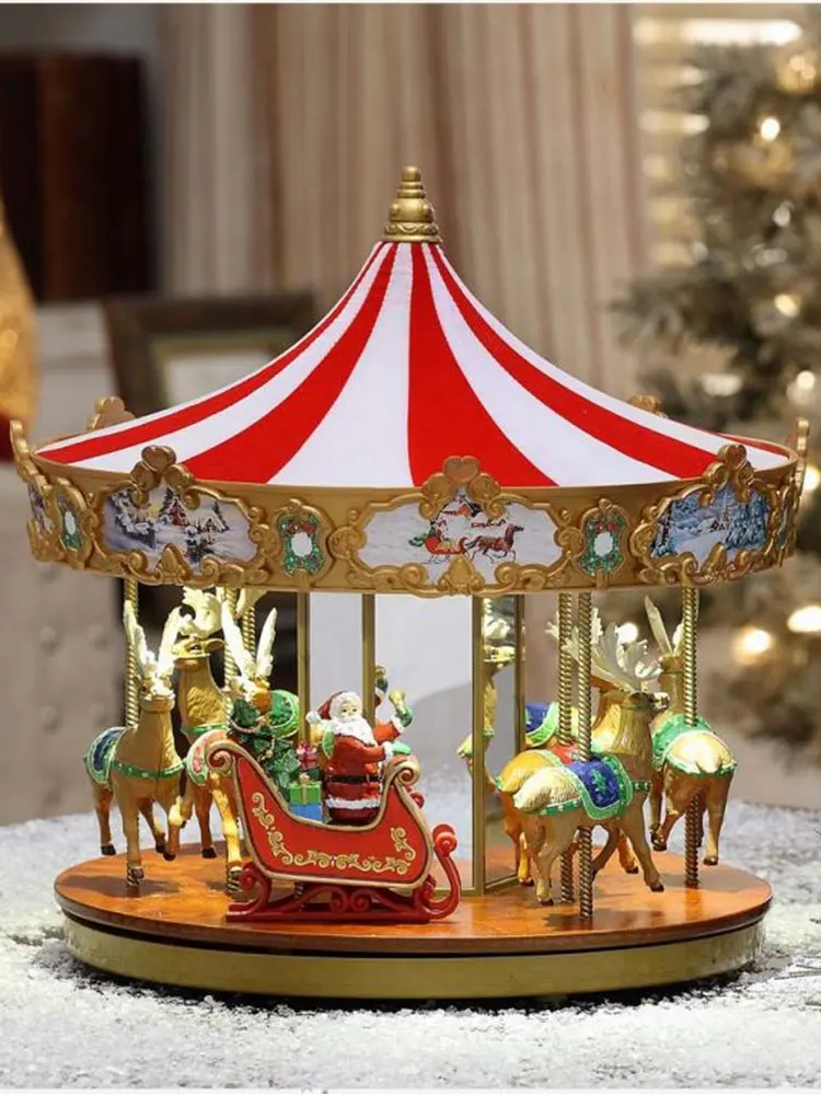 

Mr. Christmas Playground Carousel Music Box Elk Six One Children's Birthday Gifts