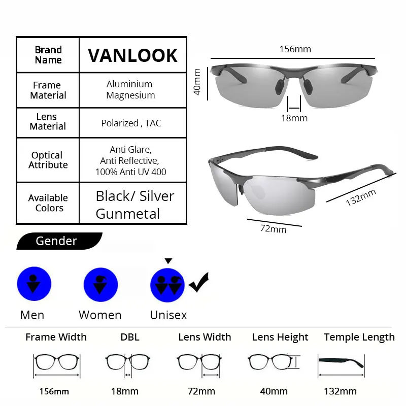 Фотохромные поляризационные солнцезащитные очки линзы хамелеона в алюминиево