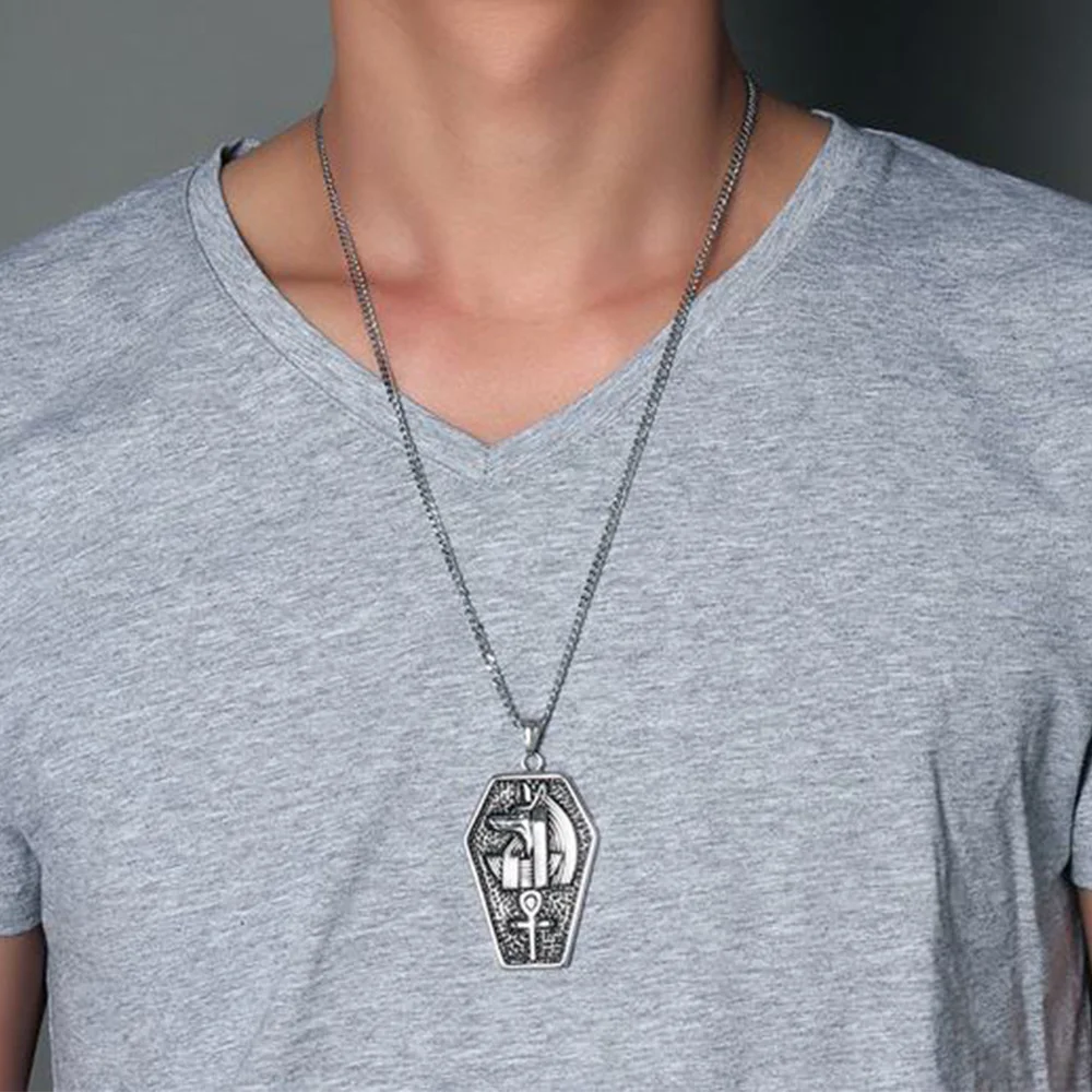 JHSL мужские египетские ожерелья и подвески Анубис серебряного цвета