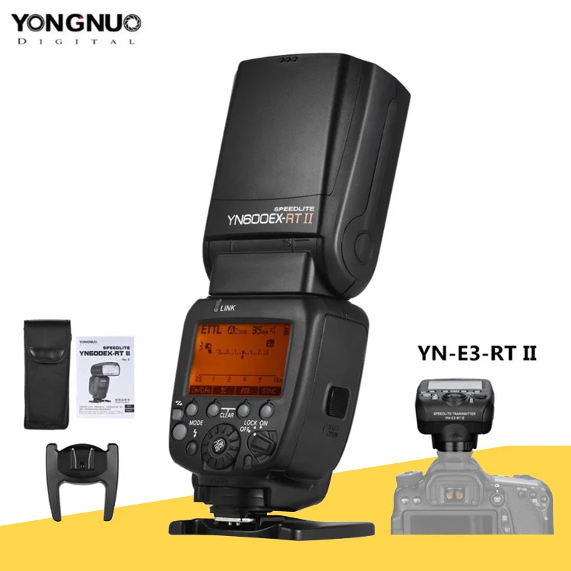 YONGNUO YN600EX RT II Auto ttl HSS Вспышка Speedlite + YN E3 контроллер триггер для Canon 5D3 5D2 7D Mark 6D 70D 60D и