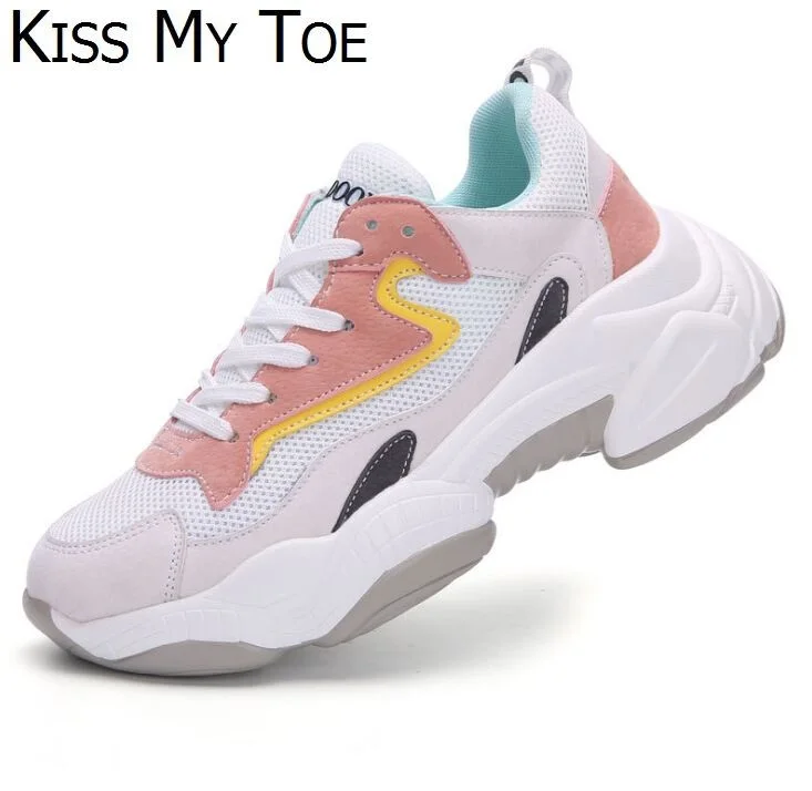 Женские кроссовки с дышащей сеткой повседневные спортивные на плоской платформе