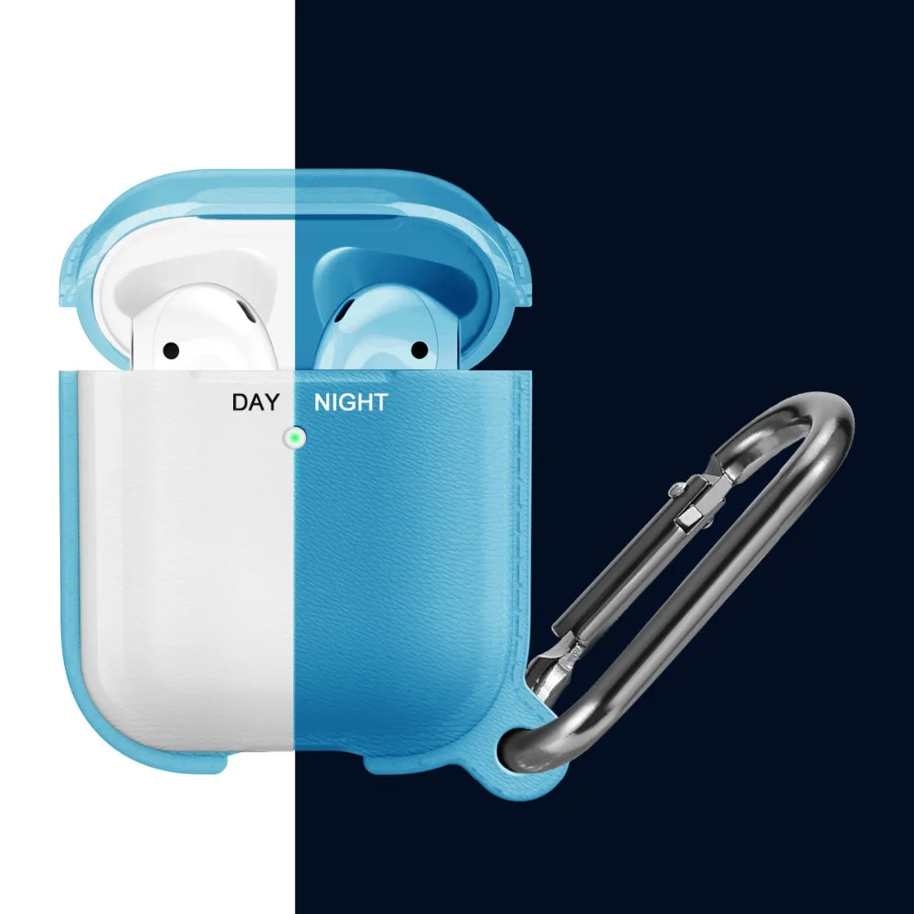 Стиль Litchi Мягкий силиконовый чехол для Airpods 1 2 чехол противоударный полный защитный чехол для Airpods чехол с крючком