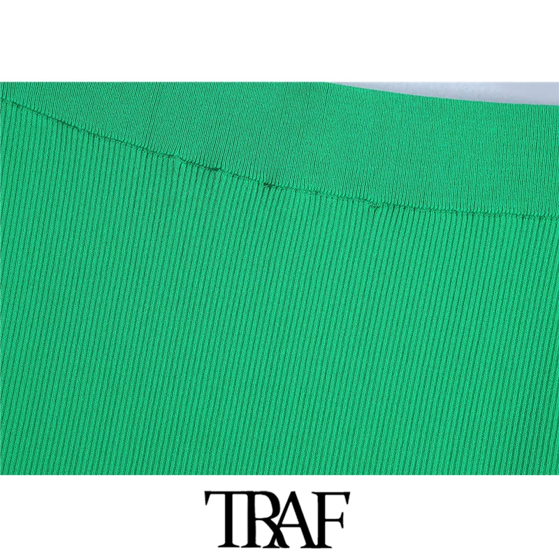 Юбка-миди Женская трикотажная в рубчик с разрезом спереди | одежда