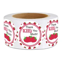 strawberry thank you sticker labels 1 5 inch thank you berry much stickers sweet berry themed birthday party favors envelope