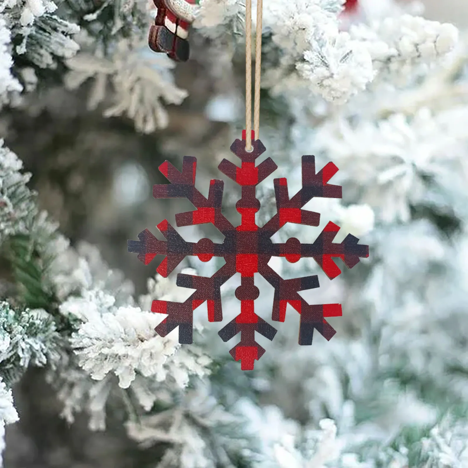 

10 PCS Wooden Snowflakes Tags Christmas Ornaments Art Crafts Decor Diy Scrapbooking Pendant Xmas Home Party Decoration Gift