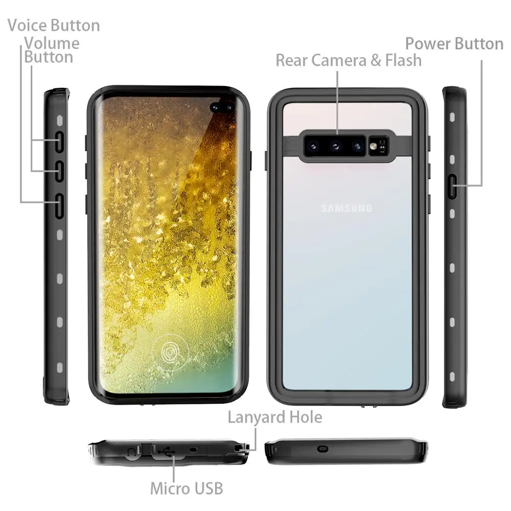 SHELLBOX Waterproof Case For Samsung S10 Plus Smart Shockproof Cover for Galaxy Phone Outdoor Sport Fundas |