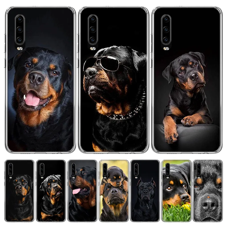 Милый чехол для телефона с изображением собаки ротвейлера Huawei P40 P30 P20 Mate 30 20 10 Pro P10