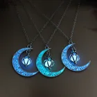 2020 женское светящееся в темноте ожерелье со светящимся в темноте кулоном Луной и любовным фонариком ювелирные ожерелья женские подарки драгоценный камень аксессуары
