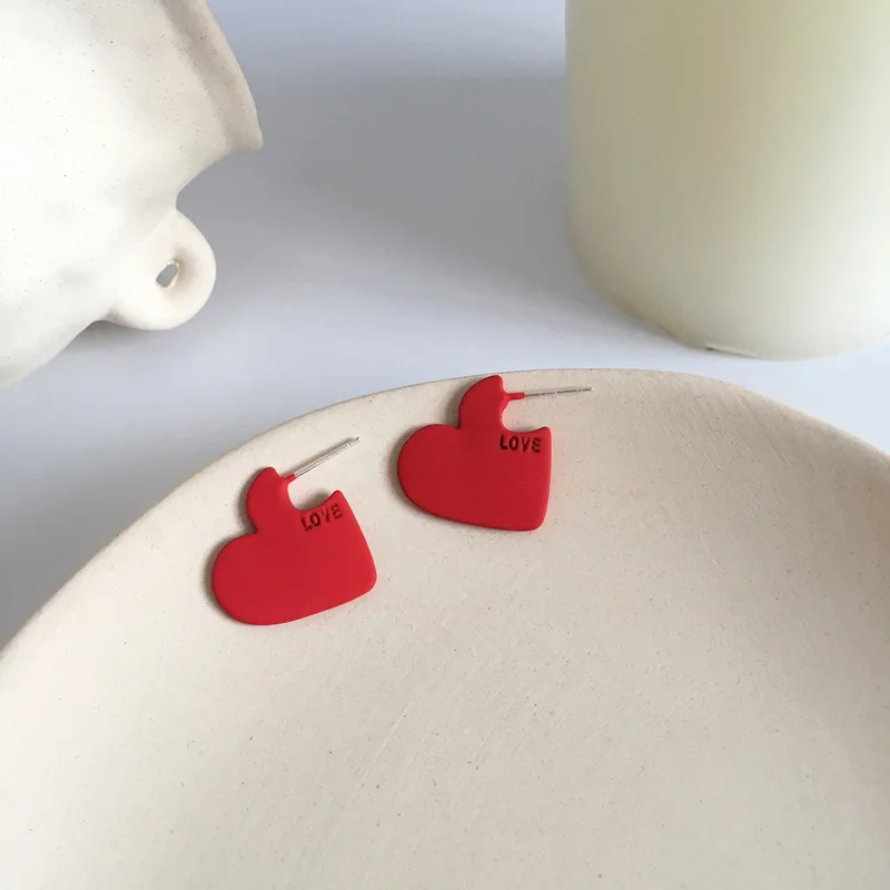 Женские металлические серьги гвоздики Boucle D'oreille Элегантные корейские с красным