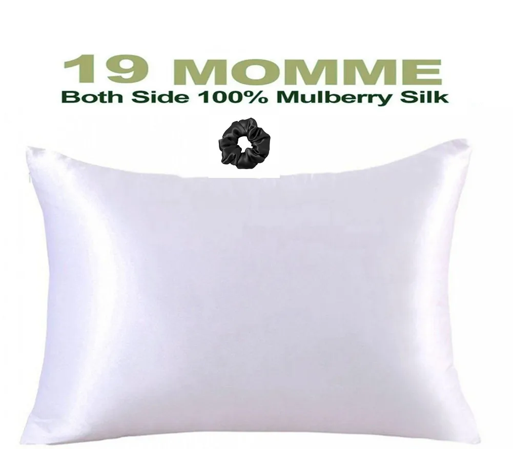 

100% Mulberry Silk Two Sides Silk Pillowcase Charmeuse silk Pillow Cover Invisiable Zipper Closure