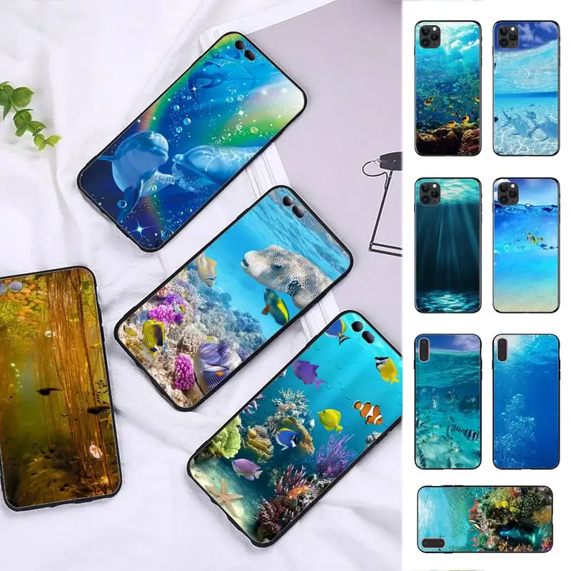 

Underwater World dolphin Phone Case for iphone 13 8 7 6 6S Plus X 5S SE 2020 XR 11 12 pro XS MAX