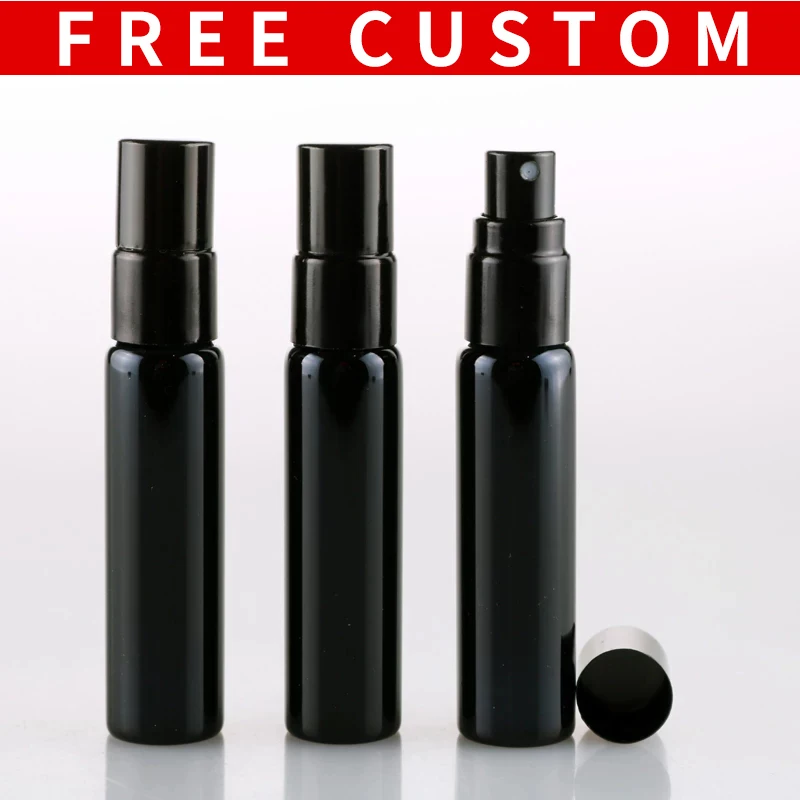 Флакон для духов стеклянный с черным распылителем 10 мл косметическая пробирка |