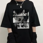 Женская футболка из японского аниме Атака Титанов, летняя свободная Готическая футболка с коротким рукавом