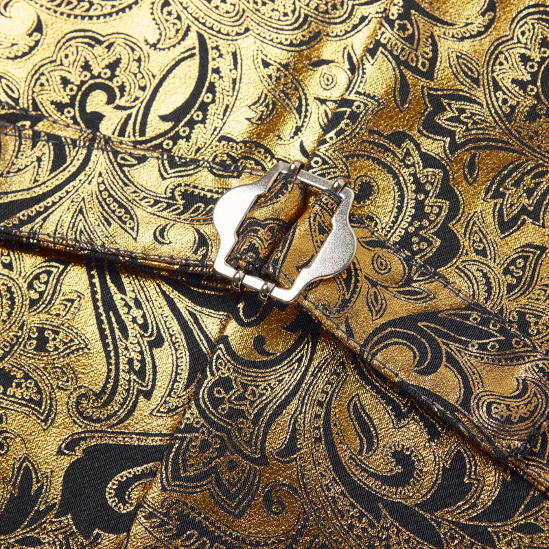 PYJTRL новинка мужской жилет размера плюс модный цветочный узор золотой принт Homme