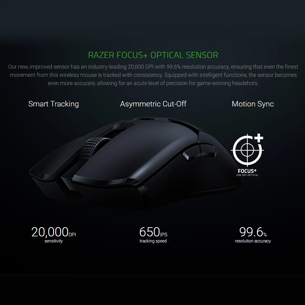 Беспроводная игровая мышь Razer Viper Ultimate Hyperspeed Lightest с оптическим датчиком