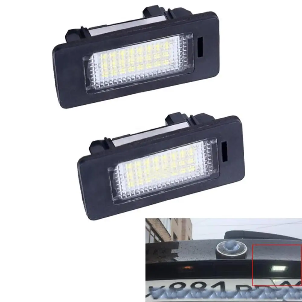 

Partol 2 шт черный 12V LED Номер номерного знака свет лампы 6500k ледяной белый для BMW1-series 3-series 5-series X-series 2008-2012