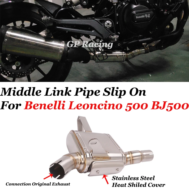 

Slip On For Benelli Leoncino 500 BJ500 Motorcycle Exhaust Escape Modified Tube Mid Link Pipe Catalys Delete Eliminator Enhanced