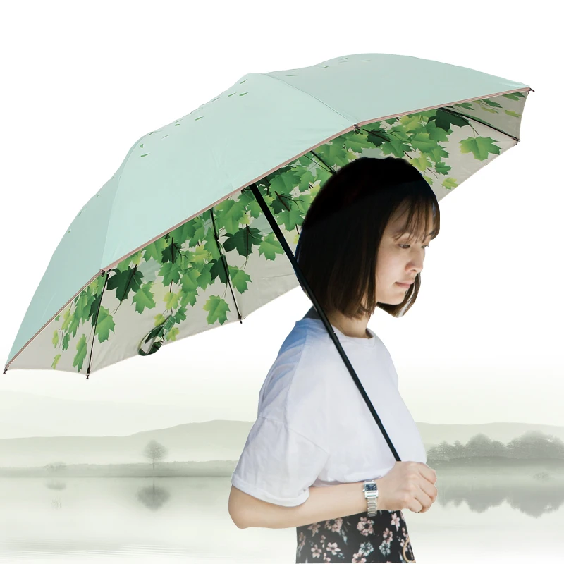 

Hipster Double Layer Sun Umbrella Vinyl Sun Protection UV Protection Female Folding Korean Sunshade Dual-Use Umbrellas Gifts