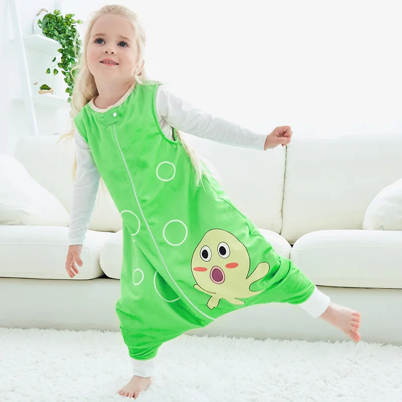 Детская Фланелевая пижама без рукавов с мультяшным принтом|Комбинезоны-пижамы| |