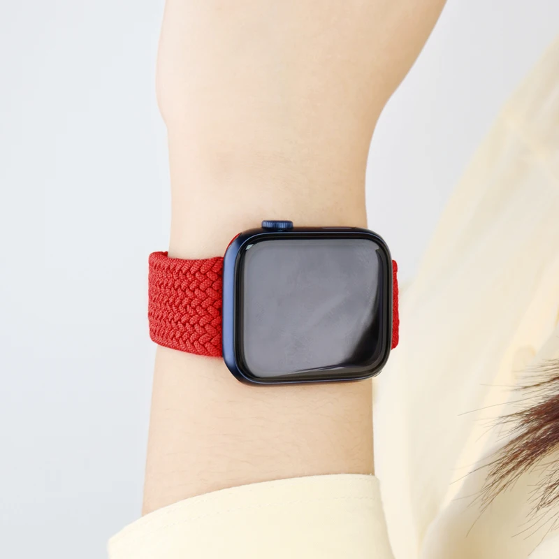 Nylon Braided Loop Strap For Apple Watch 6 Se 5 Band 44mm 40mm 38mm 42mm Smartwatch Elastic Belt Bracelet on iWatch Series 54321