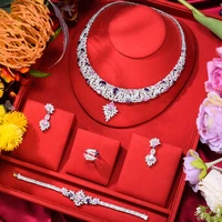 kellybola gorgeous custom cubic zirconia necklace ring bracelet earring 4pcs bridal wedding banquet boutique jewelry set