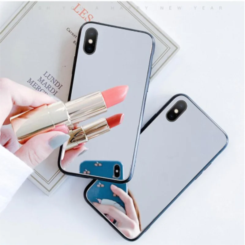 Роскошный зеркальный чехол Phoen с покрытием для iPhone 7 8 6 6S Plus X 10 xr XS 11 Pro MAX блестящий