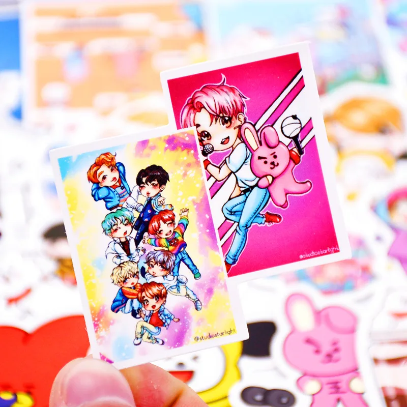 Kpop Stickers Pull Rod Boxes - Pegatinas Motorcycles Graffiti Sticker (40pcs) - Various Styles Cartoon PVC Naklejki - Waterproof image 4