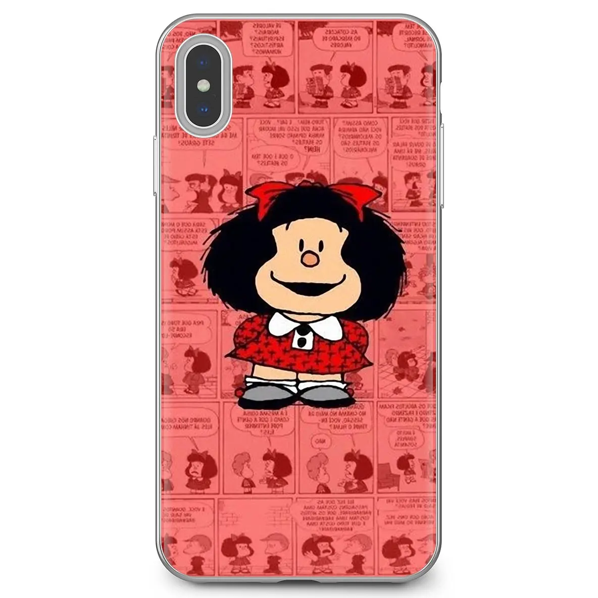 Тонкий силиконовый мягкий ТПУ чехол Mafalda для телефона iPhone 11 Pro 4 4S 5 5S SE 5C 6 6S 7 8X10 XR XS