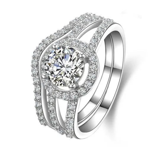 TRS009 2 carat NSCD simulated gem Engagement rings for women,ring stets