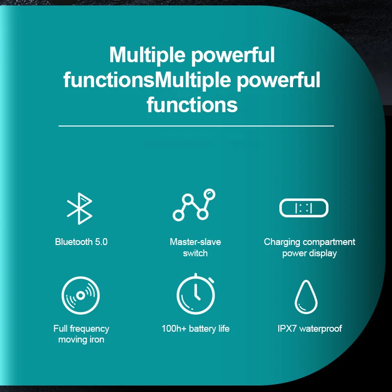 

ZUTA R20 Wireless Headsets Earbuds With Mic Bluetooth Wireless Headphones Touch Control Sports Waterproof Earphones